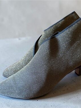 Sesto Meucci  Metallic Knit Pointed Ankle Booties